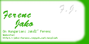 ferenc jako business card